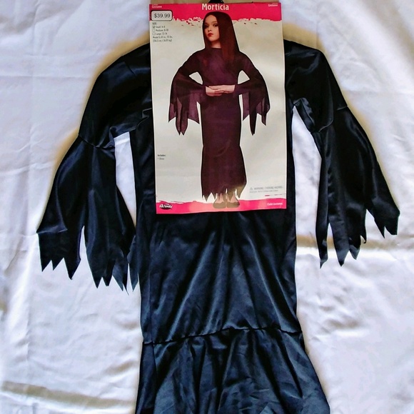 NWT Fun World Girls Morticia Adams Costume - Picture 2 of 3